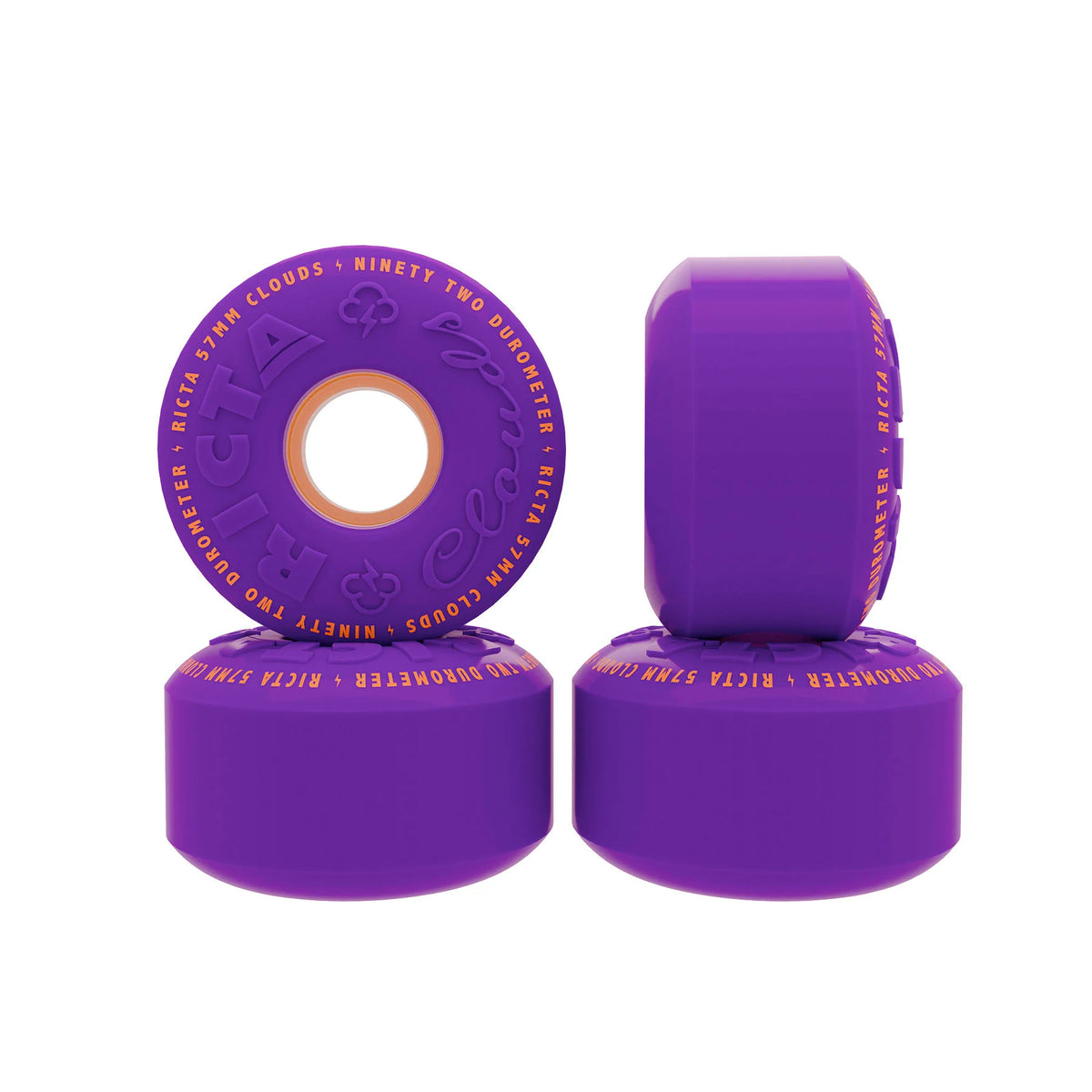 57mm Purple Orange Clouds 92a Ricta Skateboard Wheels