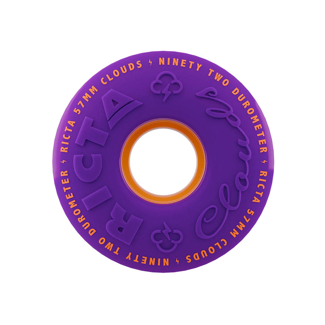 57mm Purple Orange Clouds 92a Ricta Skateboard Wheels