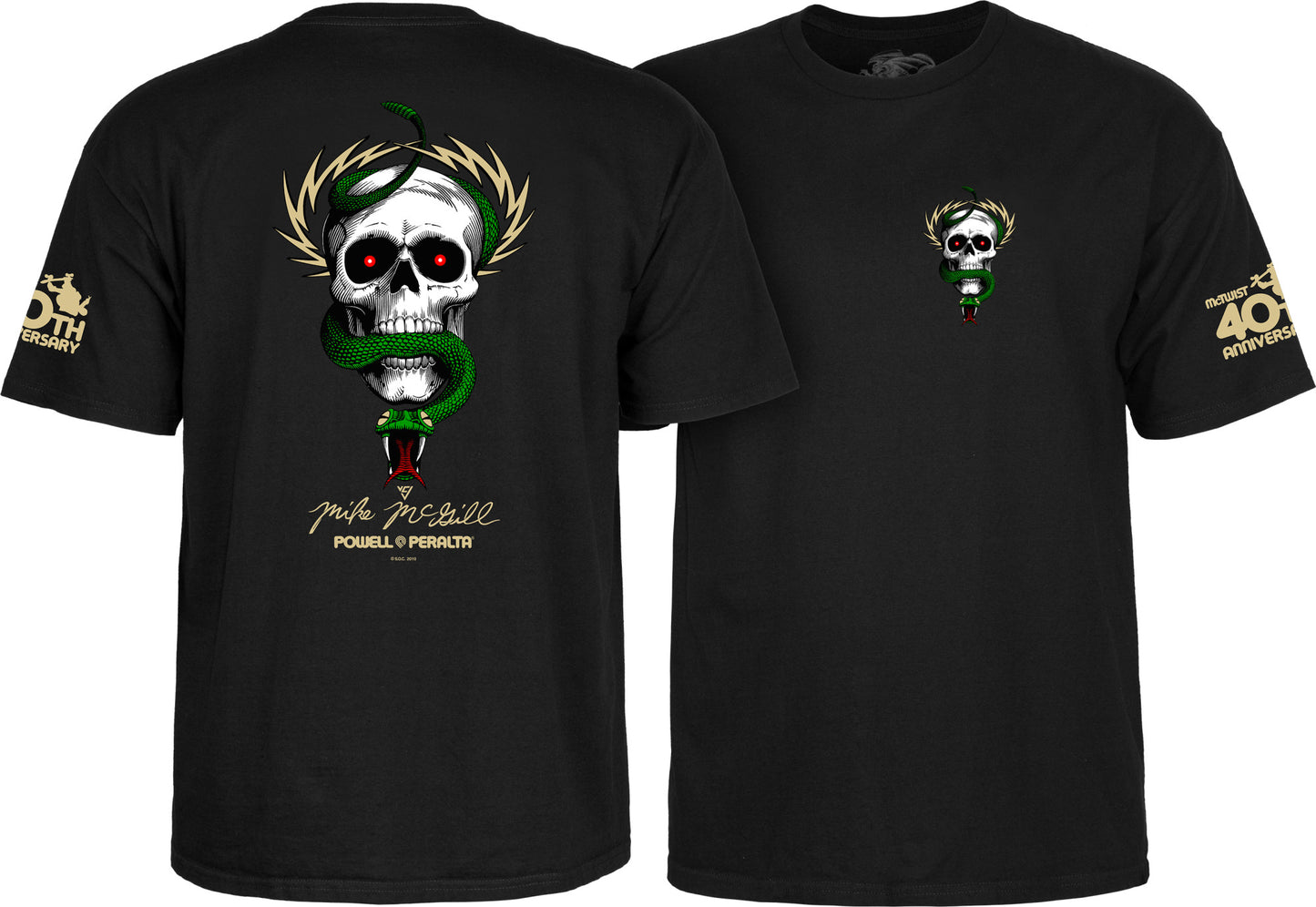 Powell Peralta McGill Skull & Snake 40th Anniversary T-Shirt - Black
