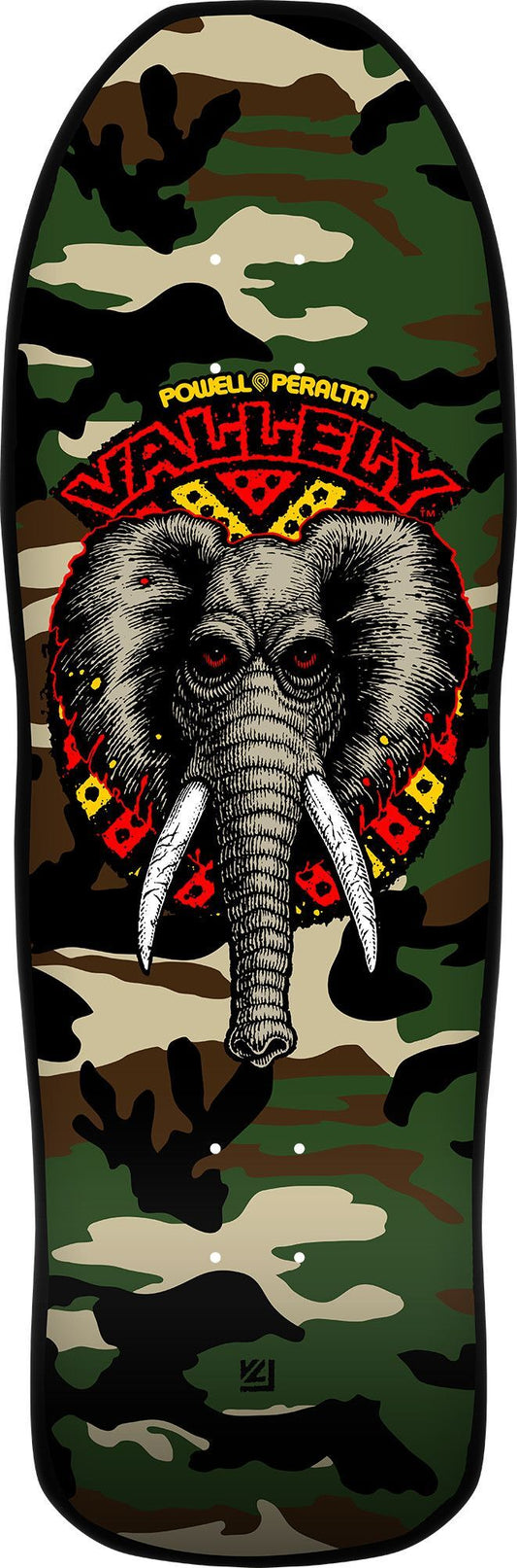 Powell Peralta Vallely Elephant Reissue Skateboard Deck Camo - 9.85"