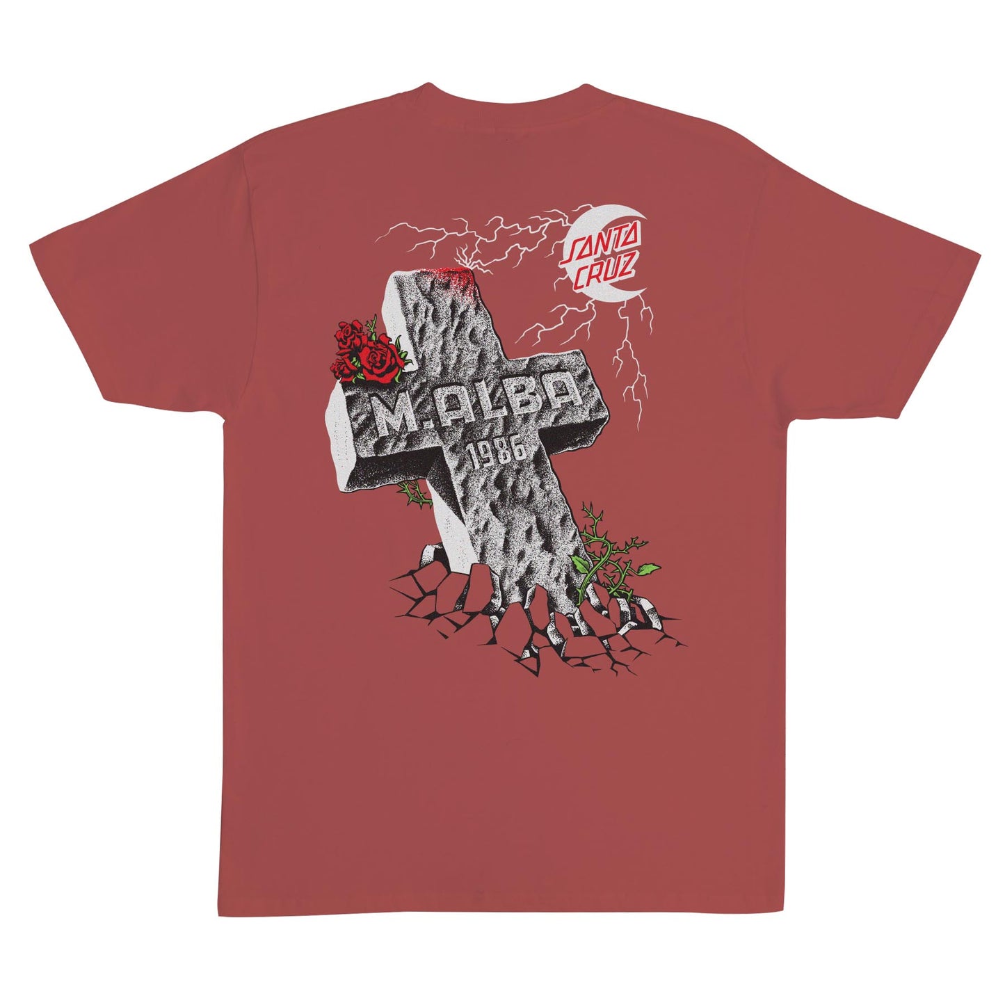 Santa Cruz Malba Tombstone Premium T-Shirt (Nantucket Red)