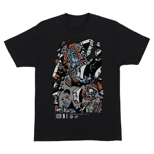 Santa Cruz Roskopp Macro Front S/S Heavyweight T-Shirt (Black)