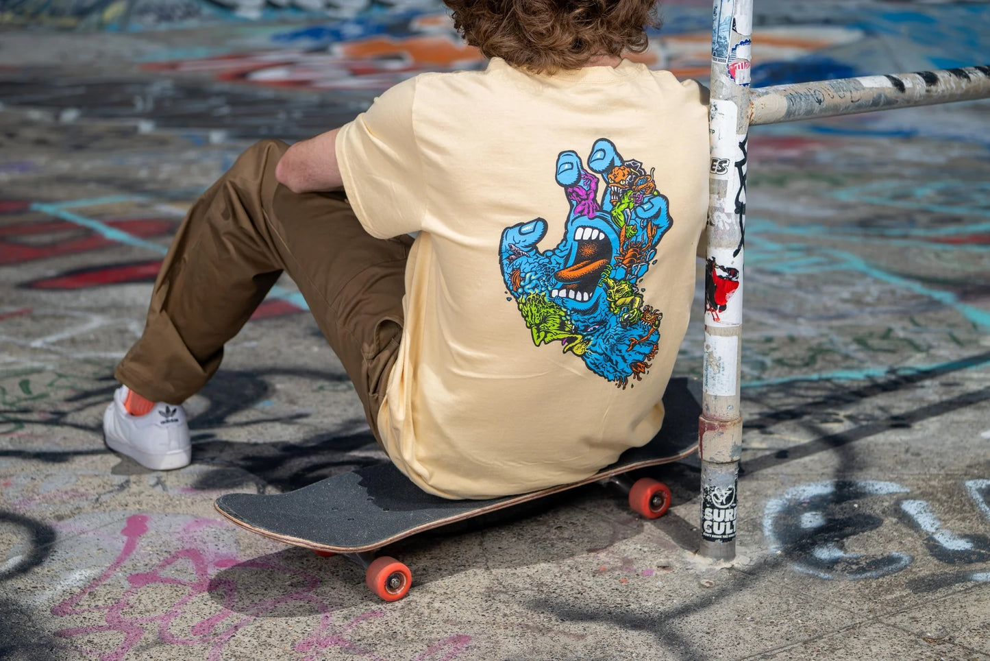 Santa Cruz Roskopp Screaming Five Heavyweight T-Shirt - Vegas Gold