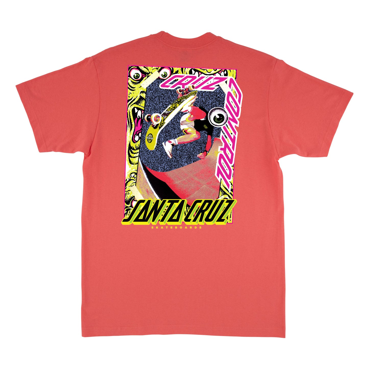 Roskopp Cruz Control S/S Heavyweight T-Shirt Coral Santa Cruz