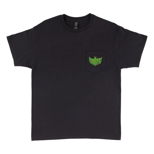Gravette Hippie Skull Creature Pocket T-Shirt (Black)