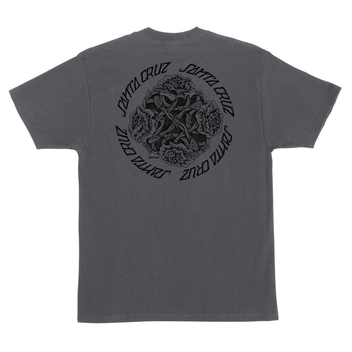 Dressen Pen Roses Santa Cruz T-Shirt  Standard Fit - Storm Grey Pigment