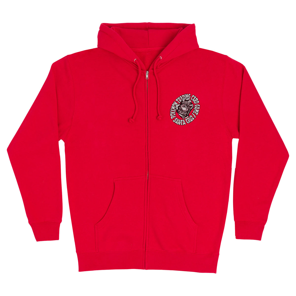 Pokémon TCG Hand Zip Hooded Heavyweight Sweatshirt Santa Cruz - Red