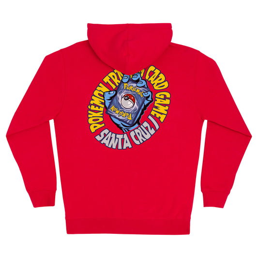 Pokémon TCG Hand Zip Hooded Heavyweight Sweatshirt Santa Cruz - Red