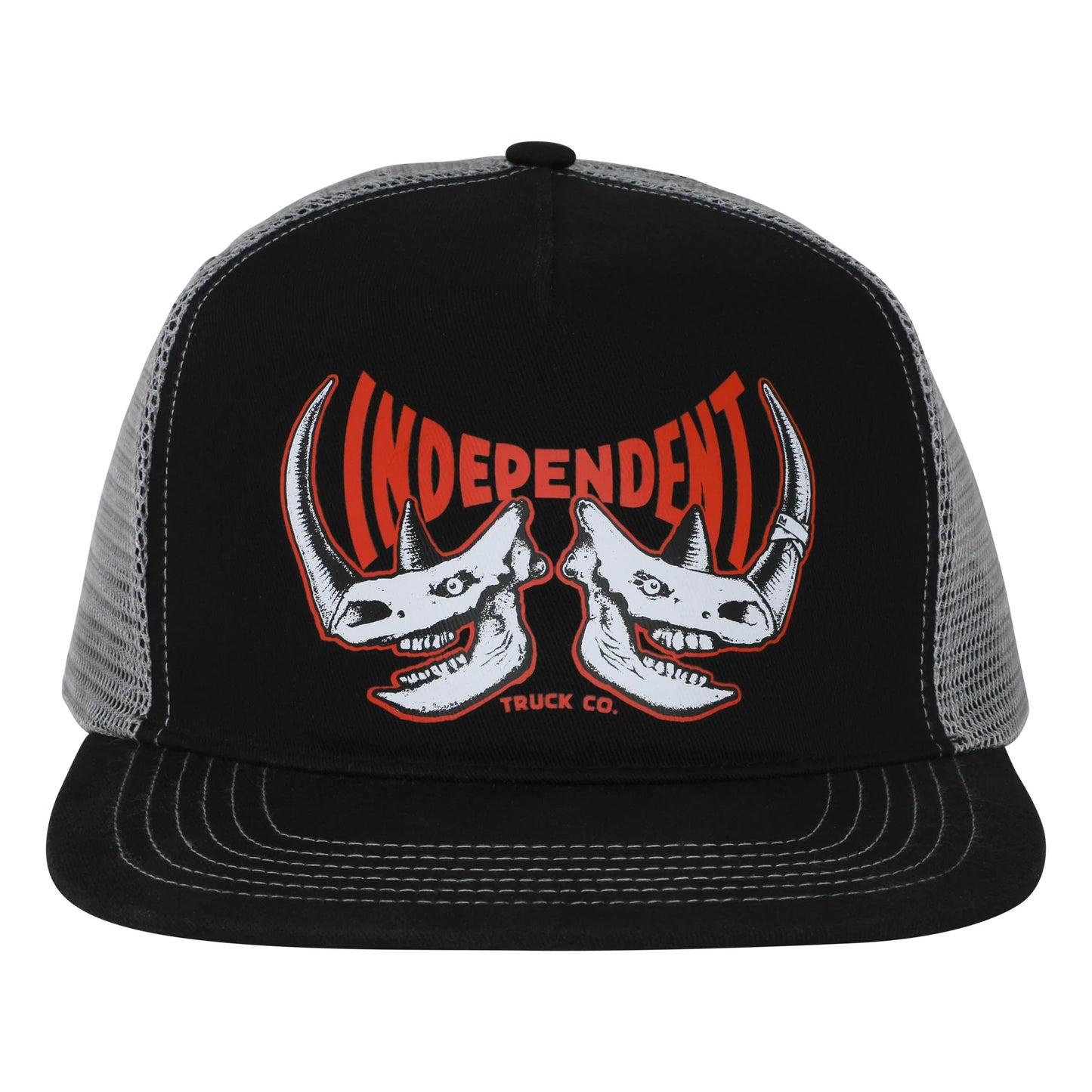 Independent Rhino Mesh Trucker Unstructured Hat (Black/Grey)