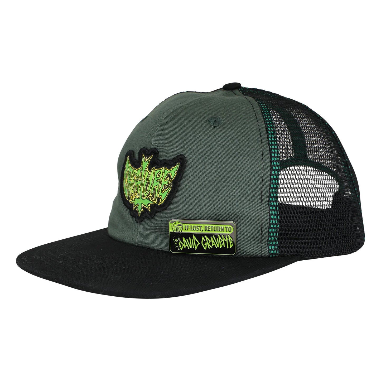 Gravette Hippie Skull Creature Snapback Hat