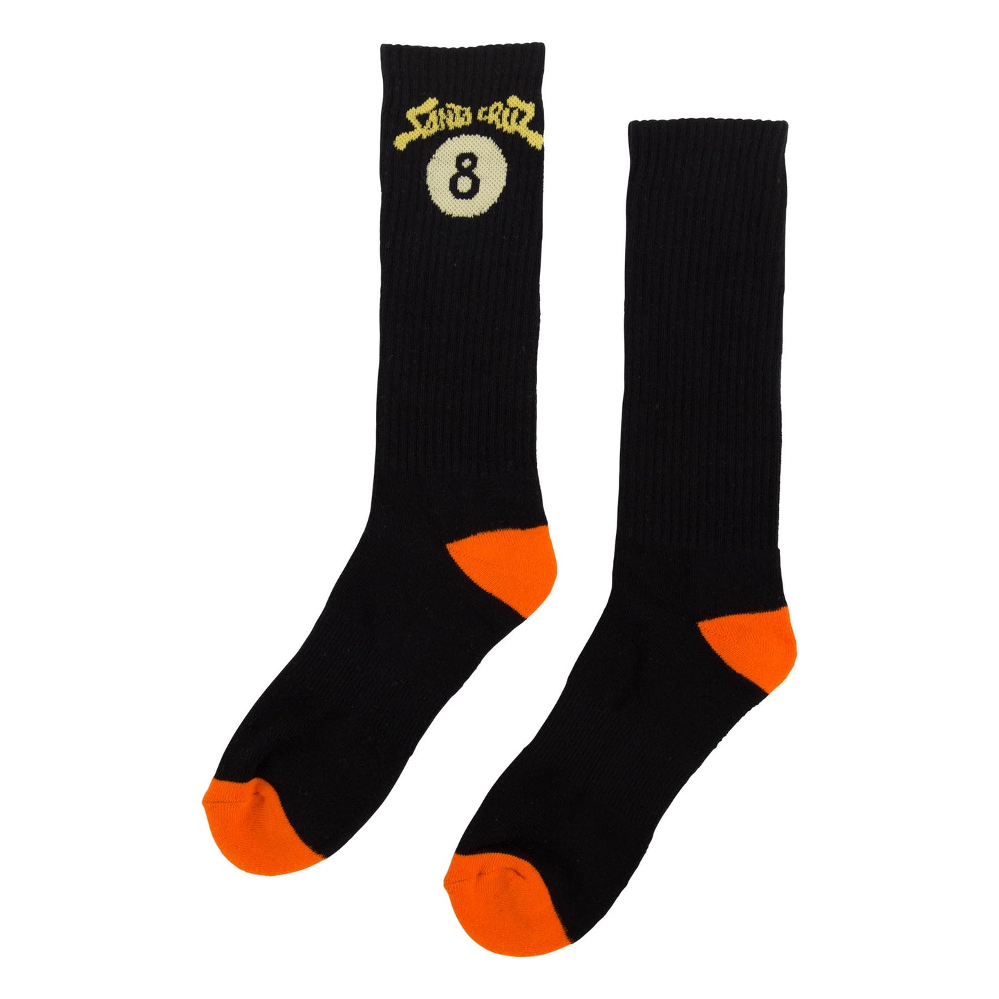 Santa Cruz Winkowski 8Baller Trip Mid Crew Socks (Black/Orange)