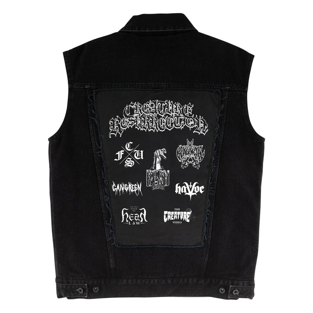 Creature Resurrection Mens Denim Vest - Black