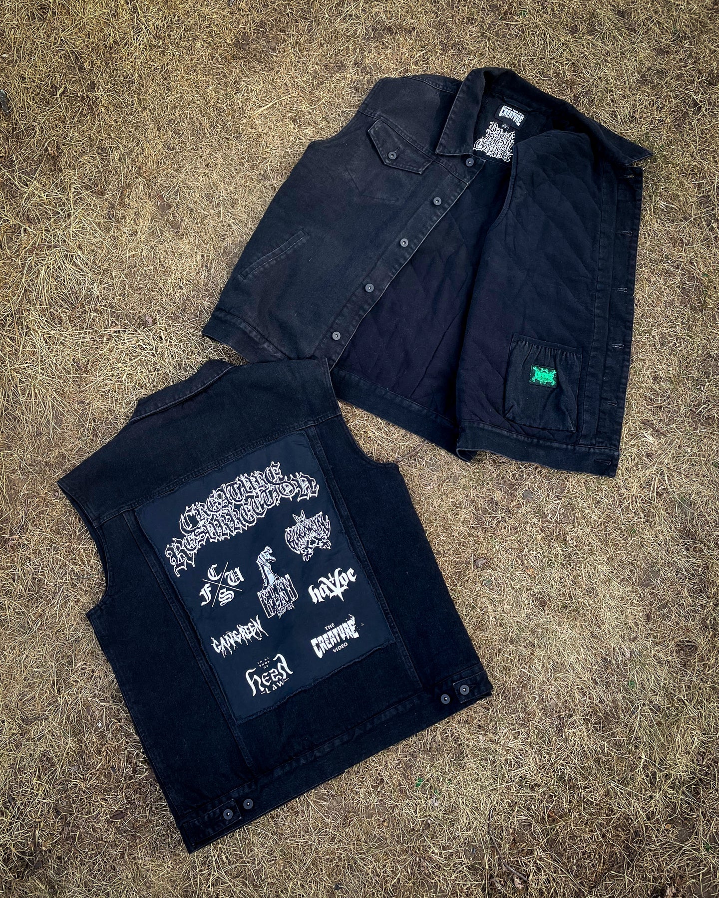 Creature Resurrection Mens Denim Vest - Black