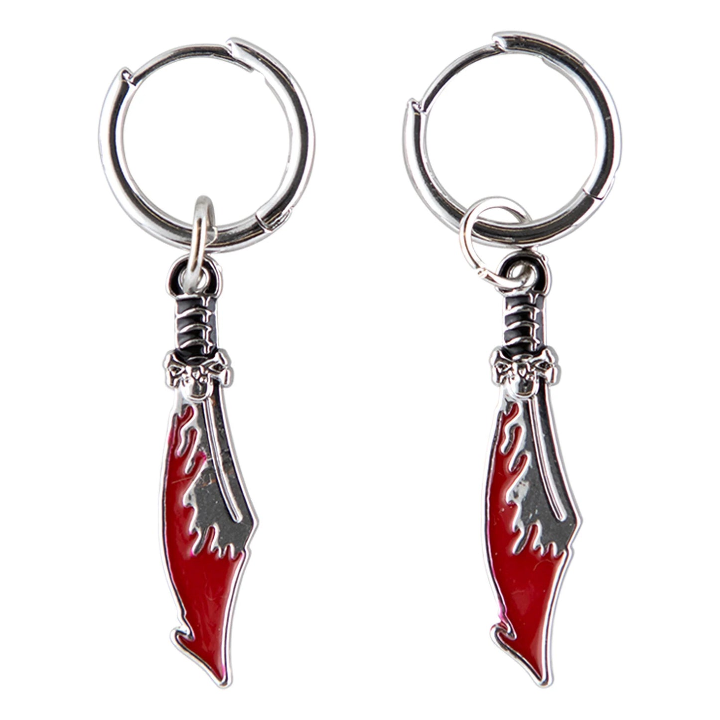 Santa Cruz Meek Slasher Sword Earring Set (Silver/Red) OS Unisex