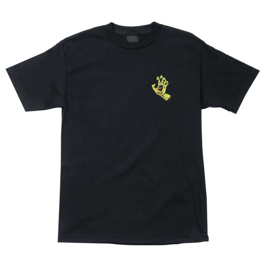 Santa Cruz Screaming Hand T-Shirt - Black/Safety Yellow