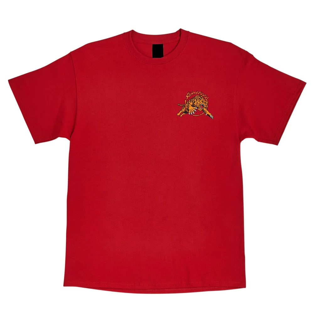 Salba Tiger Redux Mens Santa Cruz T-Shirt (Rich Red)