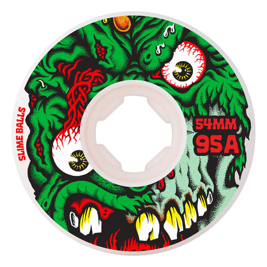 54mm Roskopp Face Two Reissue White Hardline 95a Slime Balls Wheels