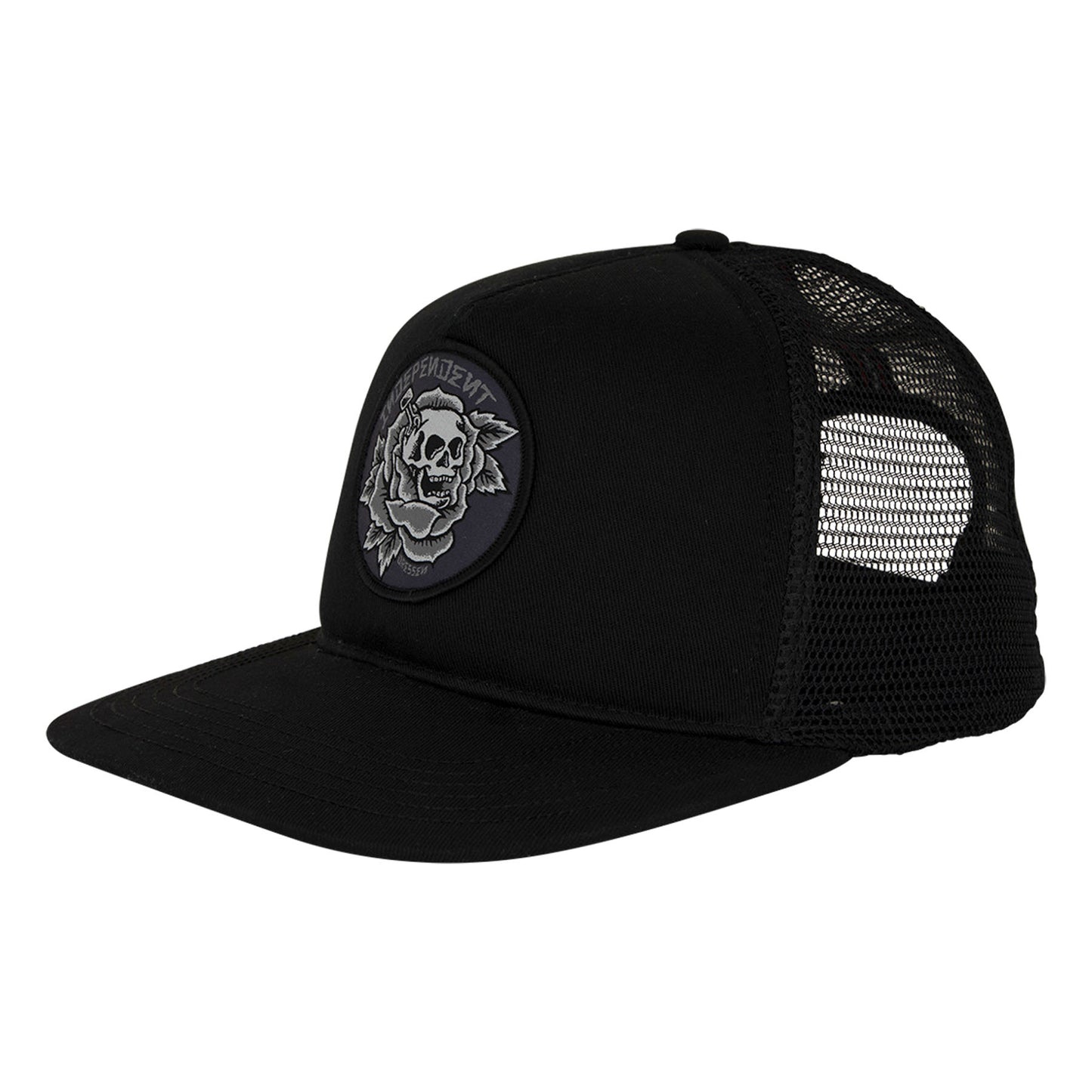 Independent Dressen Skull Rose Snapback Structured Hat - Black