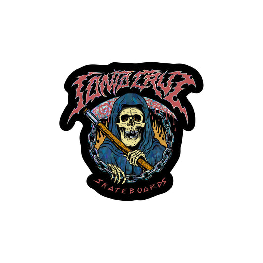 Santa Cruz Out Of Time Silver Holographic Sticker 3.63" X 3.5"