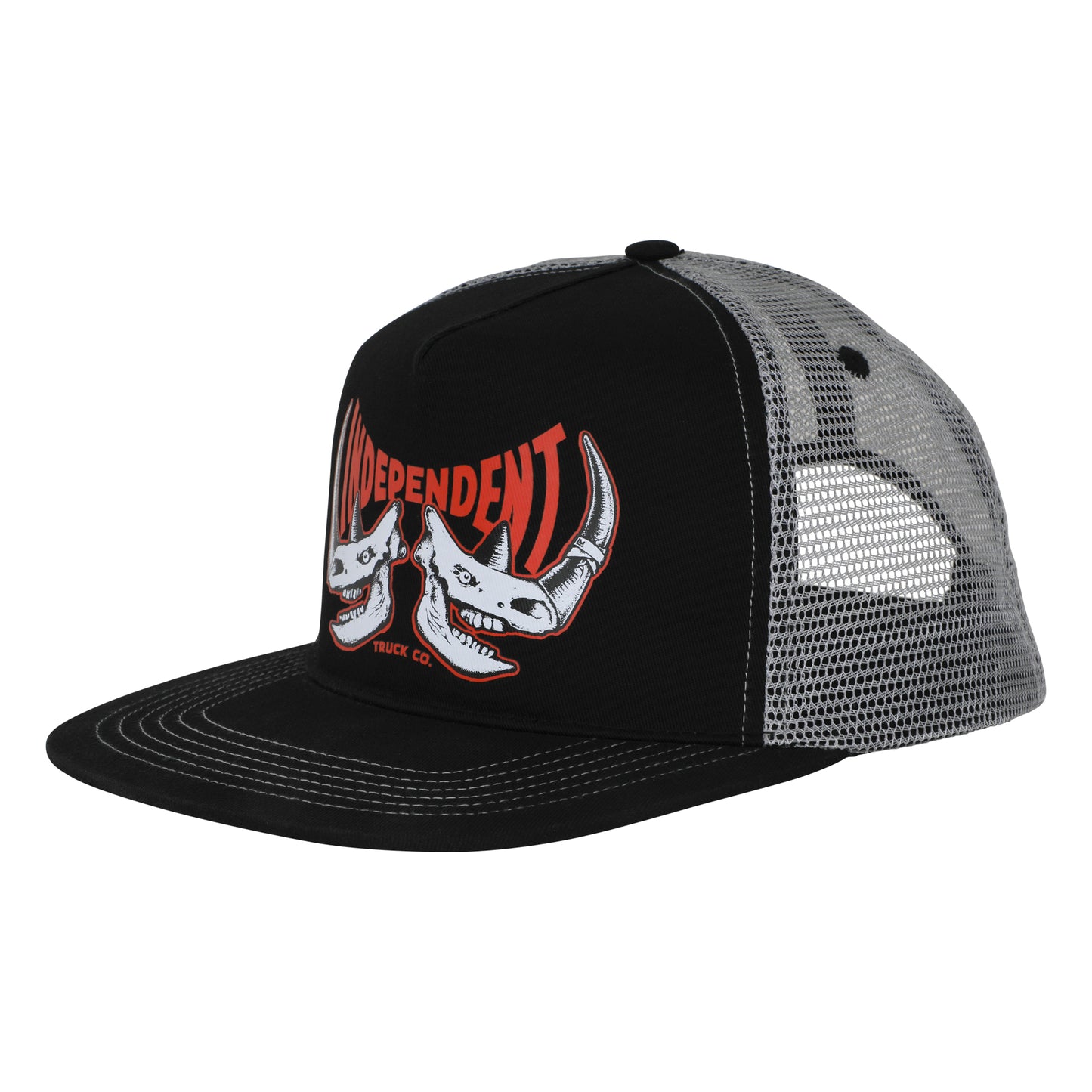 Independent Rhino Mesh Trucker Unstructured Hat (Black/Grey)