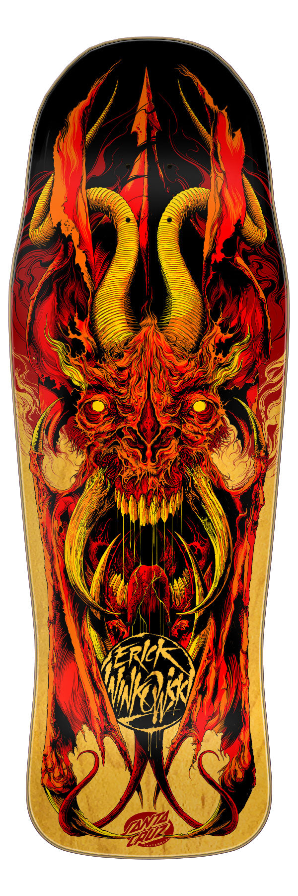 10.34in Winkowski Primeval Fire Santa Cruz Shaped Skateboard Deck