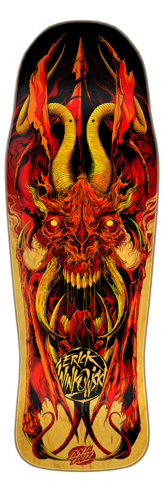 10.34in Winkowski Primeval Fire Santa Cruz Shaped Skateboard Deck