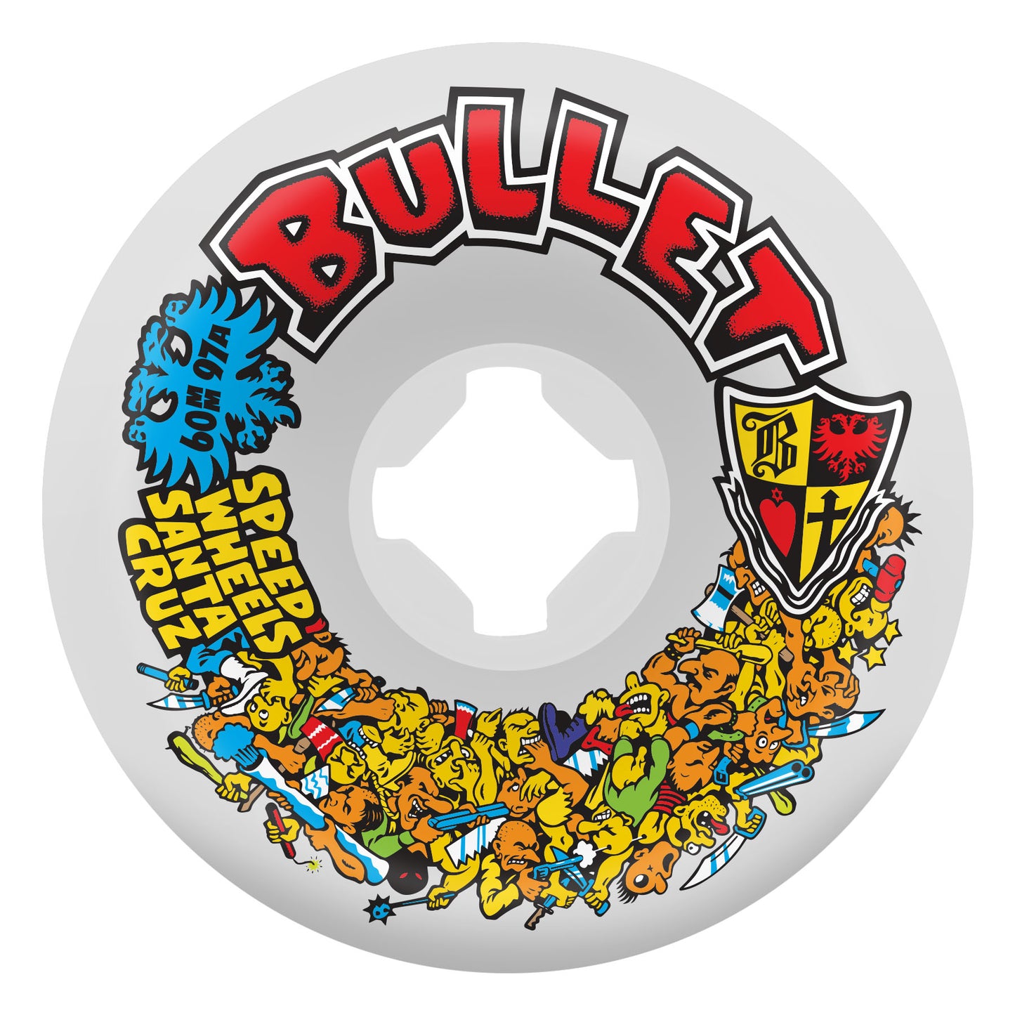 60mm Bullet Riot White Vomits 97a Slime Balls Skateboard Wheels