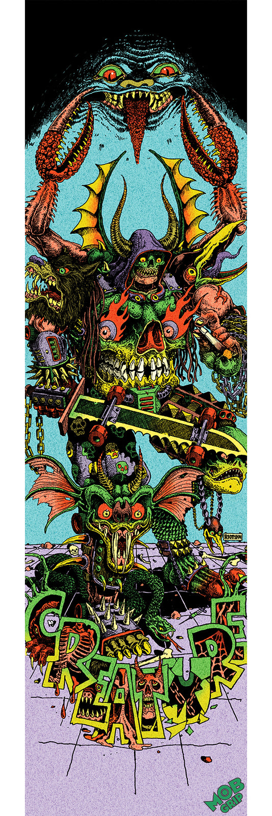 Creature Riot1394 Hallucination Grip Tape 9in x 33in Sheet Graphic Mob