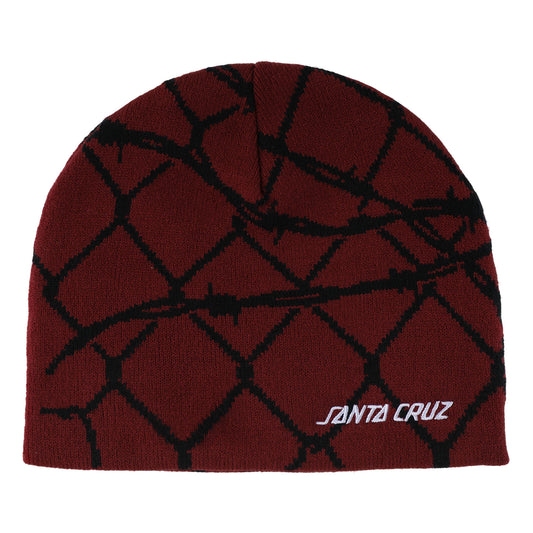 Spot Chain Beanie Skull Cap Hat Maroon Santa Cruz