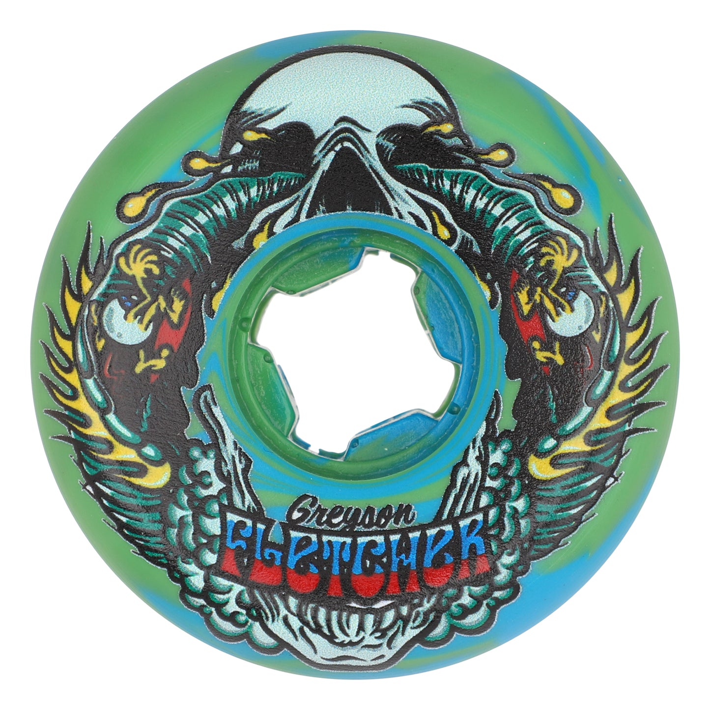 56mm Greyson Fletcher Guest Vomit Mini Green Blue Swirl 99a Slime Balls Wheels