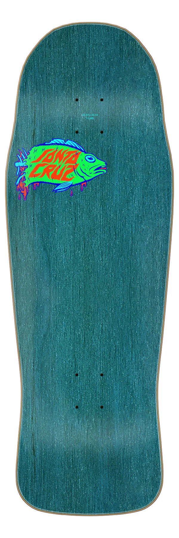 10.34in Winkowski Aquatic Prismatic Santa Cruz Shaped Skateboard Deck Old School