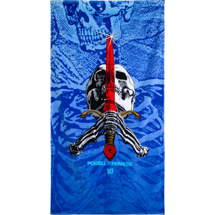 Powell Peralta Skull & Sword Beach Towel Blue Fade