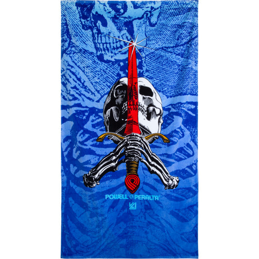 Powell Peralta Skull & Sword Beach Towel Blue Fade