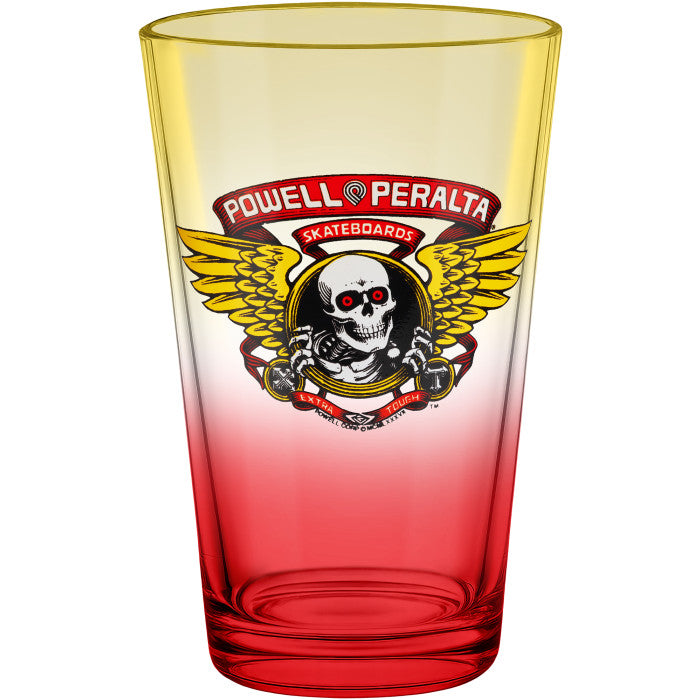 Powell Peralta Pint Glass Winged Ripper Yellow/ Red Fade