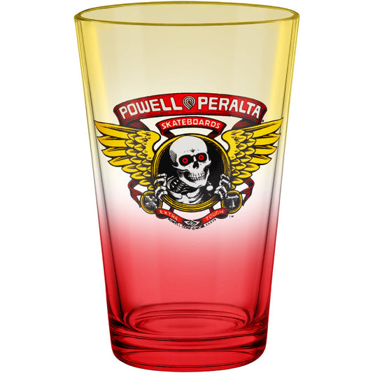 Powell Peralta Pint Glass Winged Ripper Yellow/ Red Fade