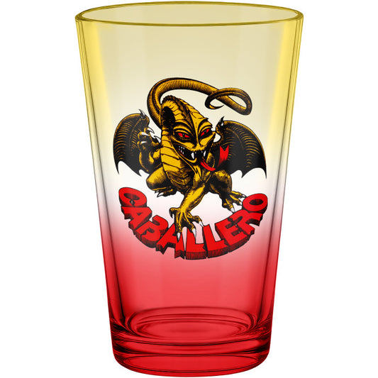 Powell Peralta Pint Glass OG Caballero Dragon Yellow/Red Fade