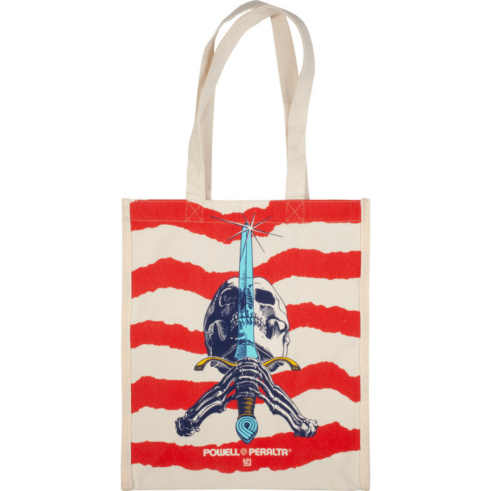 Powell Peralta Skull & Sword Canvas Shopping Bag 12" x 14" x 7"