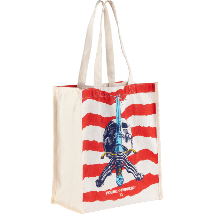 Powell Peralta Skull & Sword Canvas Shopping Bag 12" x 14" x 7"