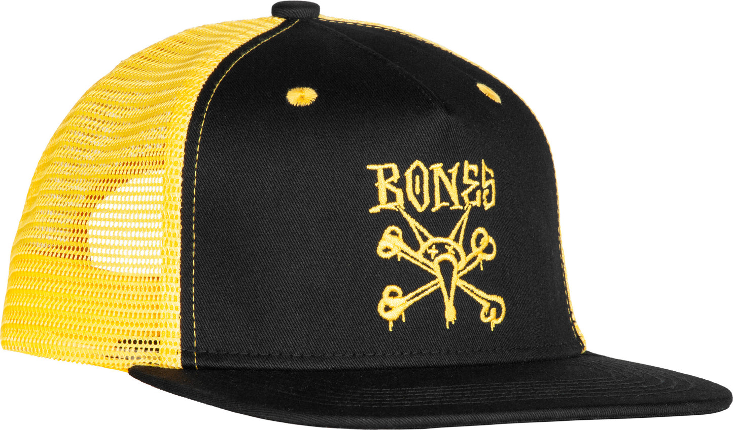 BONES WHEELS Two Tone Trucker Hat Vato Rat Blk/Gold