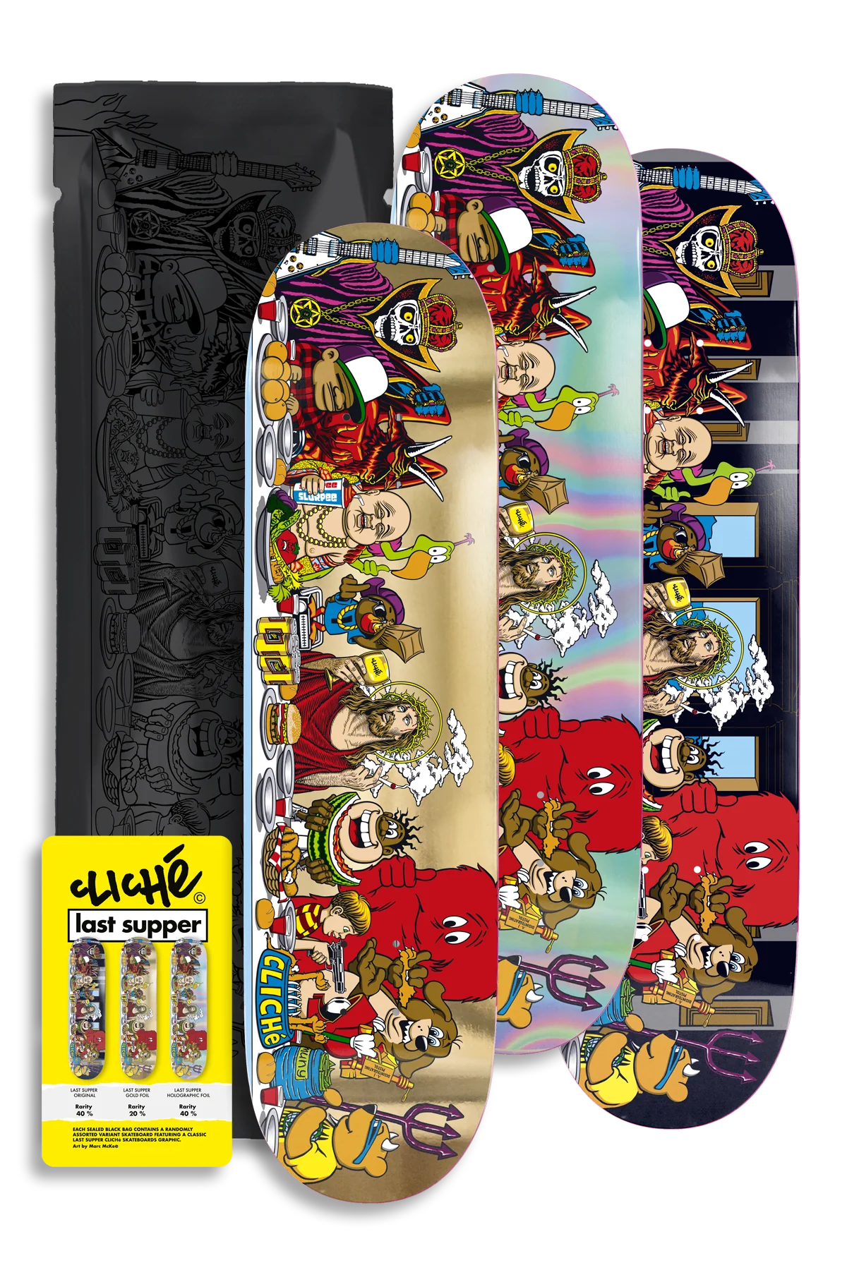 Cliche Last Supper Golden Ticket Blind Bag Skateboard Deck - 8.5