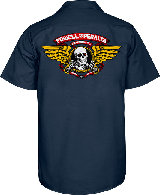 Powell Peralta Work Shirt Winged Ripper (Navy)