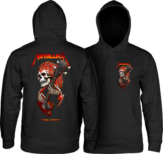 Powell Peralta Metallica Collab Hooded Sweatshirt Mid Weight (Black)
