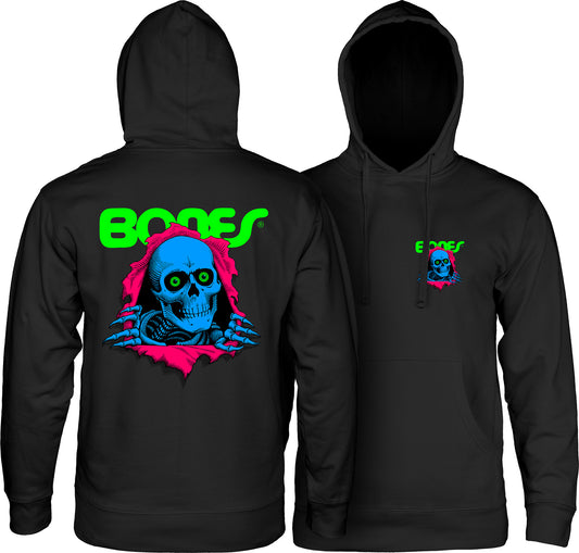 Powell Peralta Ripper Hooded Sweatshirt Mid Weight Blacklight Black