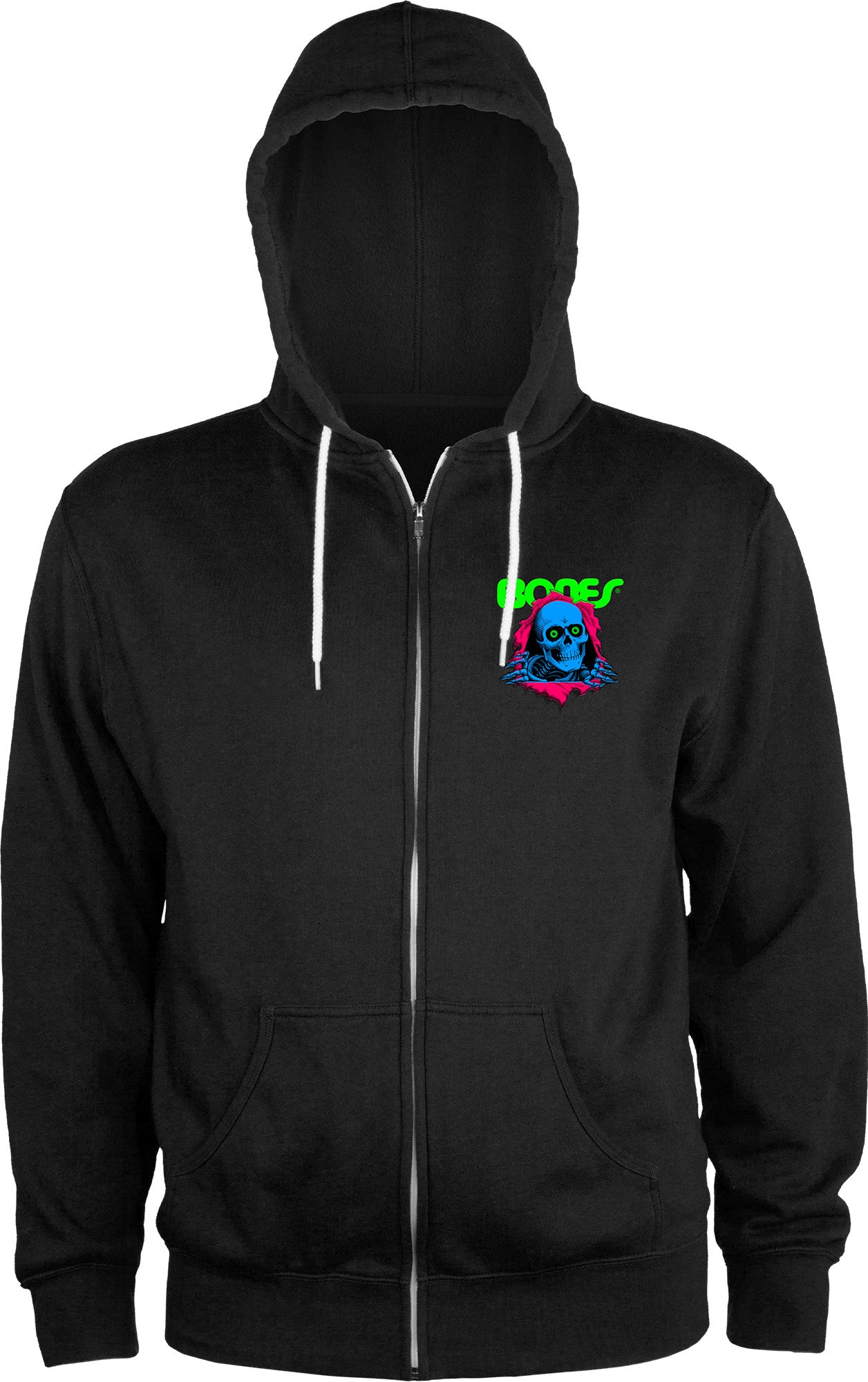 Powell Peralta Ripper Lightweight Zip Up Blacklight Hoodie Sweatshirt