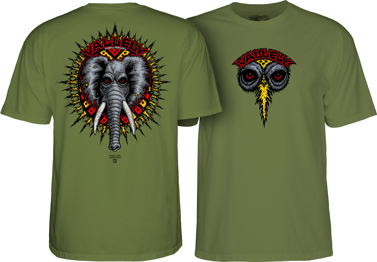Powell Peralta Mike Vallely Elephant T-Shirt (Military Green)