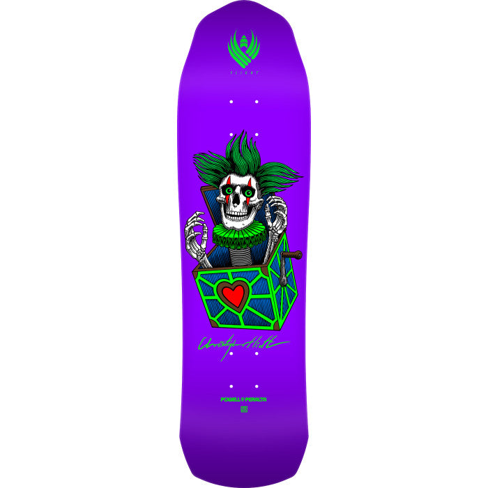 Powell Peralta Pro Chris Hiett Skull FLIGHT Skateboard Deck Purple - 8.5 x 31.20
