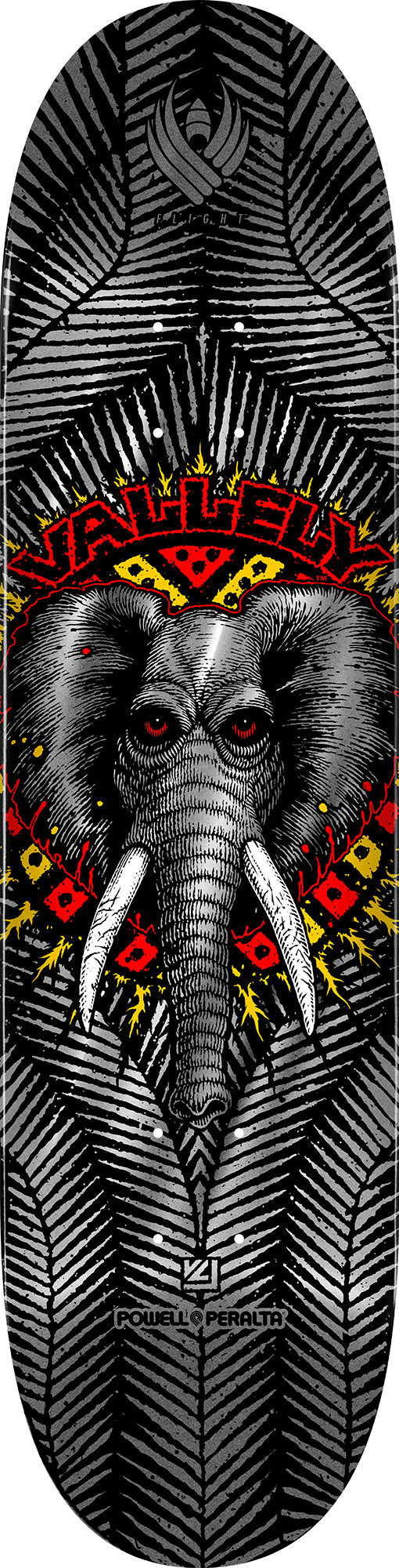 Powell Peralta FLIGHT Mike Vallely Elephant Silver Foil Skateboard Deck - 8.38" K26