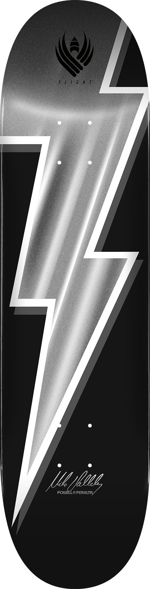 Powell Peralta Mike Vallely Lightning Bolt FLIGHT Skateboard Deck Silver Foil - 8.5 x 32.08