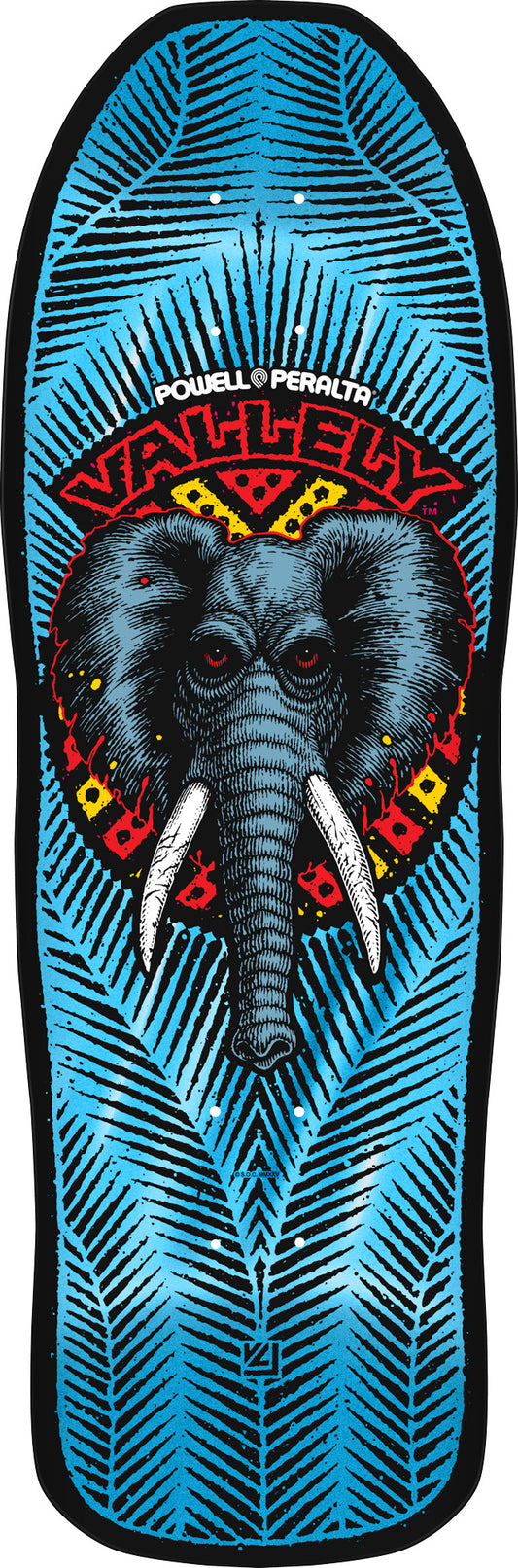 Powell Peralta Mike Vallely Elephant Reissue Skateboard Deck Blue Foil - 9.85 x 30
