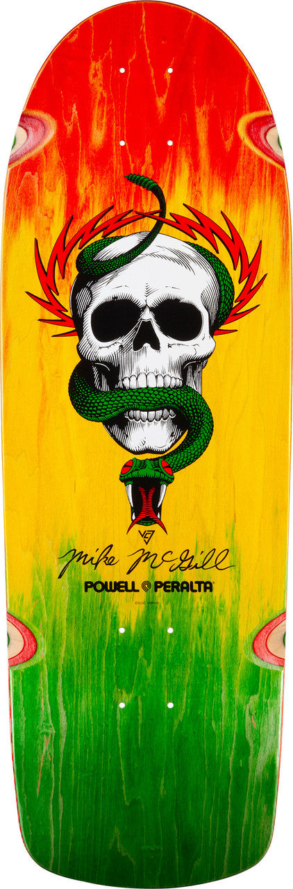 Powell Peralta Mike McGill Skull & Snake Skateboard Deck Rasta Fade - 10" x 30.125"